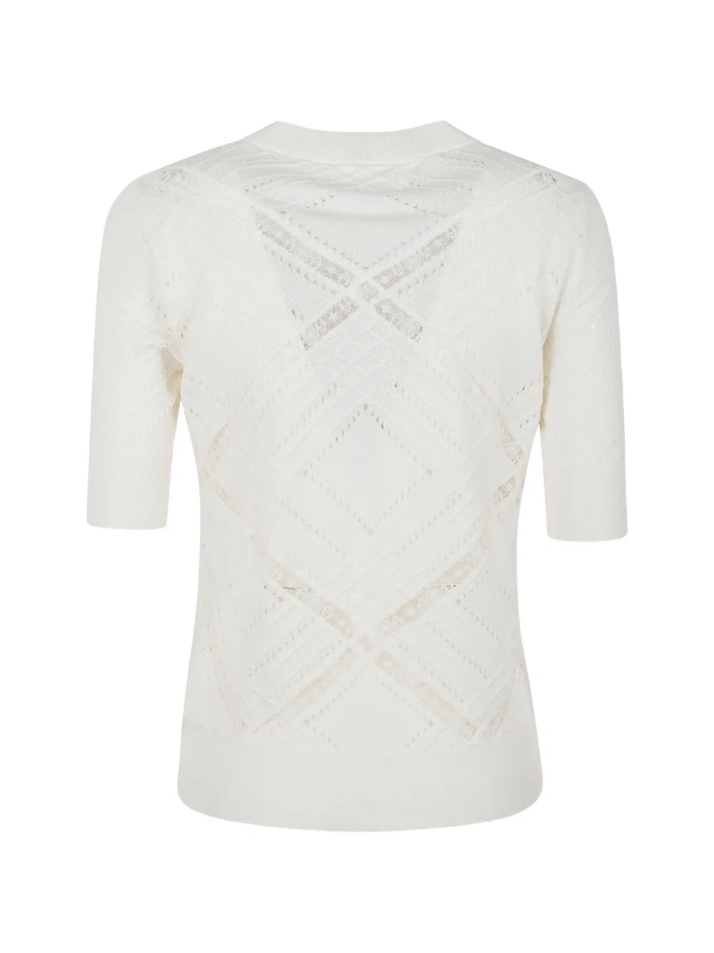 Ermanno Scervino Top met korte mouwen en ronde hals Beige
