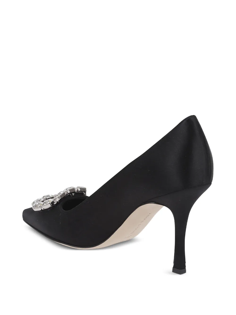 Manolo Blahnik Hangisi crystal-buckle pumps Zwart