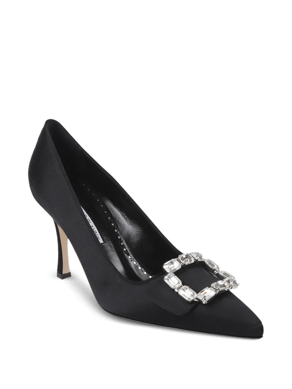 Manolo Blahnik Hangisi crystal-buckle pumps Zwart