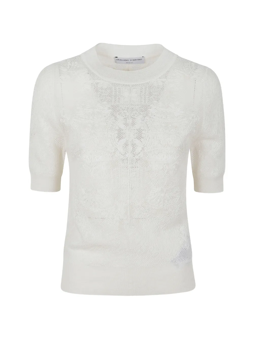 Ermanno Scervino lace-knit short-sleeve sweater - Toni neutri