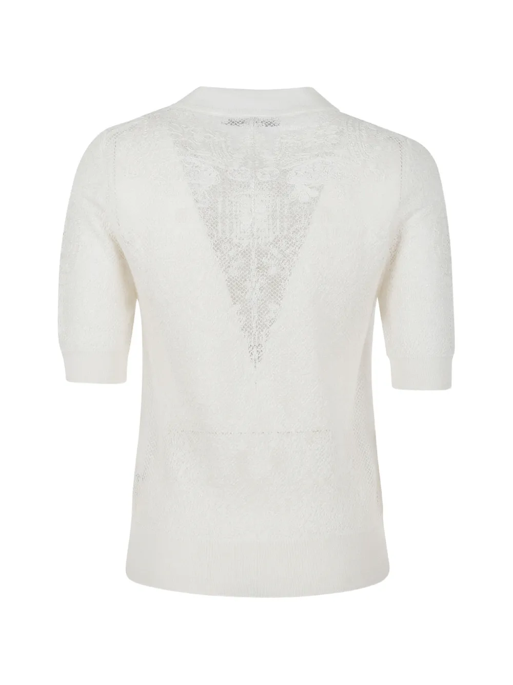 イタリア製美品 ERMANNO SCERVINO 透かしレース刺繍 半袖ニット Ermanno Scervino レースニット ショートスリーブ セーター