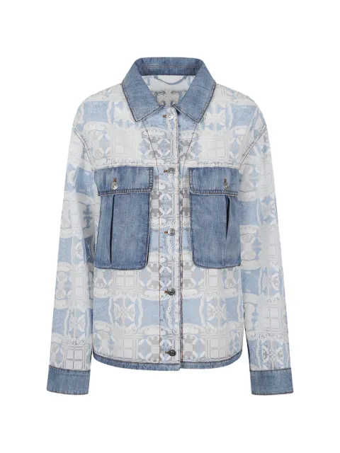 Ermanno Scervino lace-panelled denim jacket