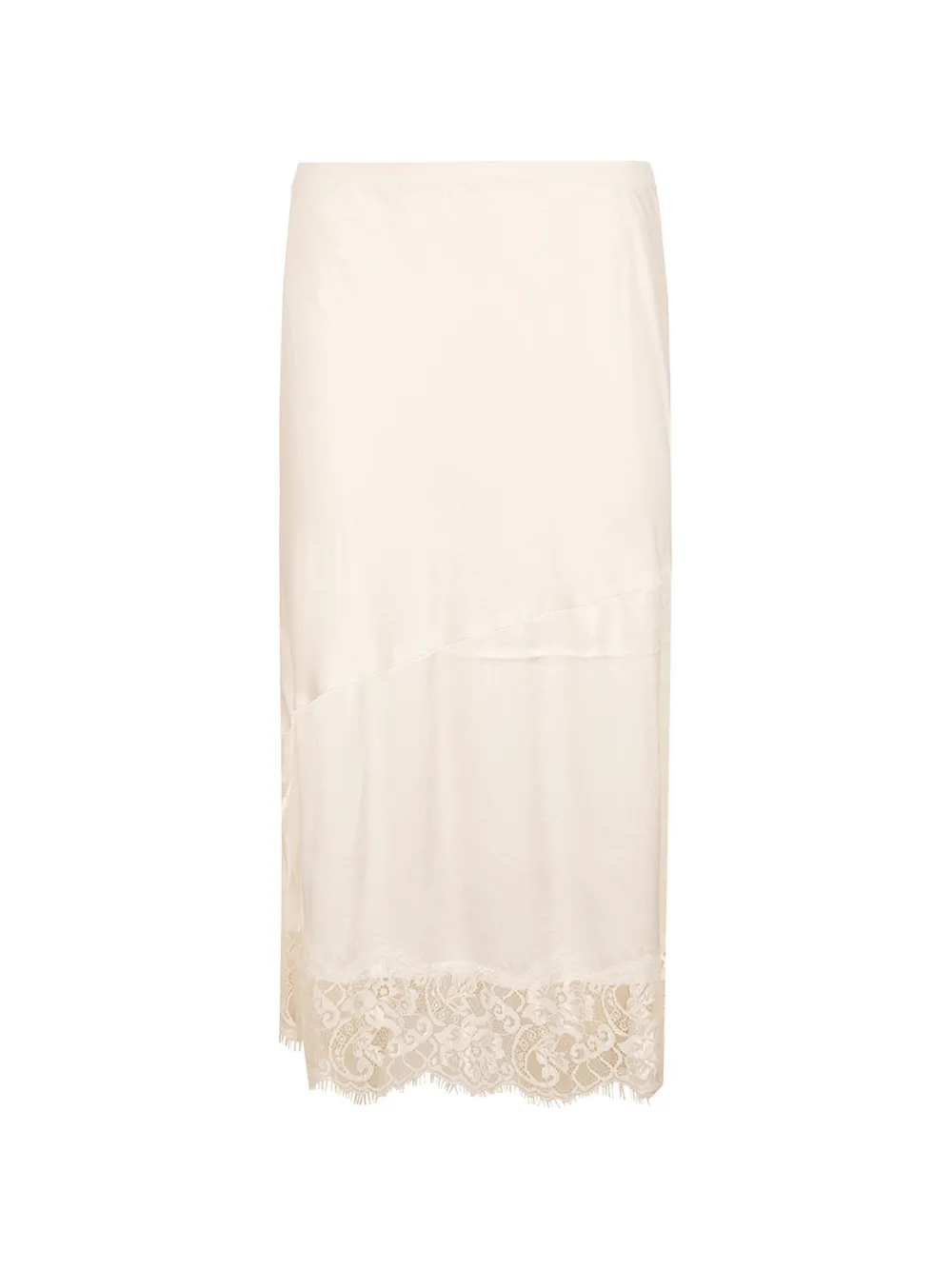 Gold Hawk lace-trim silk skirt - Toni neutri