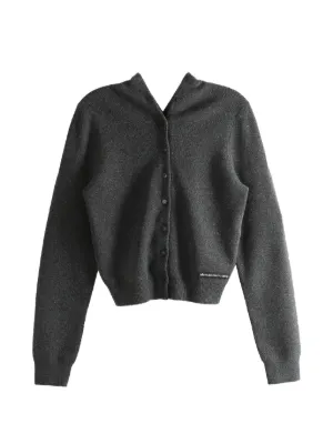 ✨羊革✨Alexander wang ラムレザー ウール カーディガン SM位 Alexander Wang ウィメンズ カーディガン通販 - FARFETCH