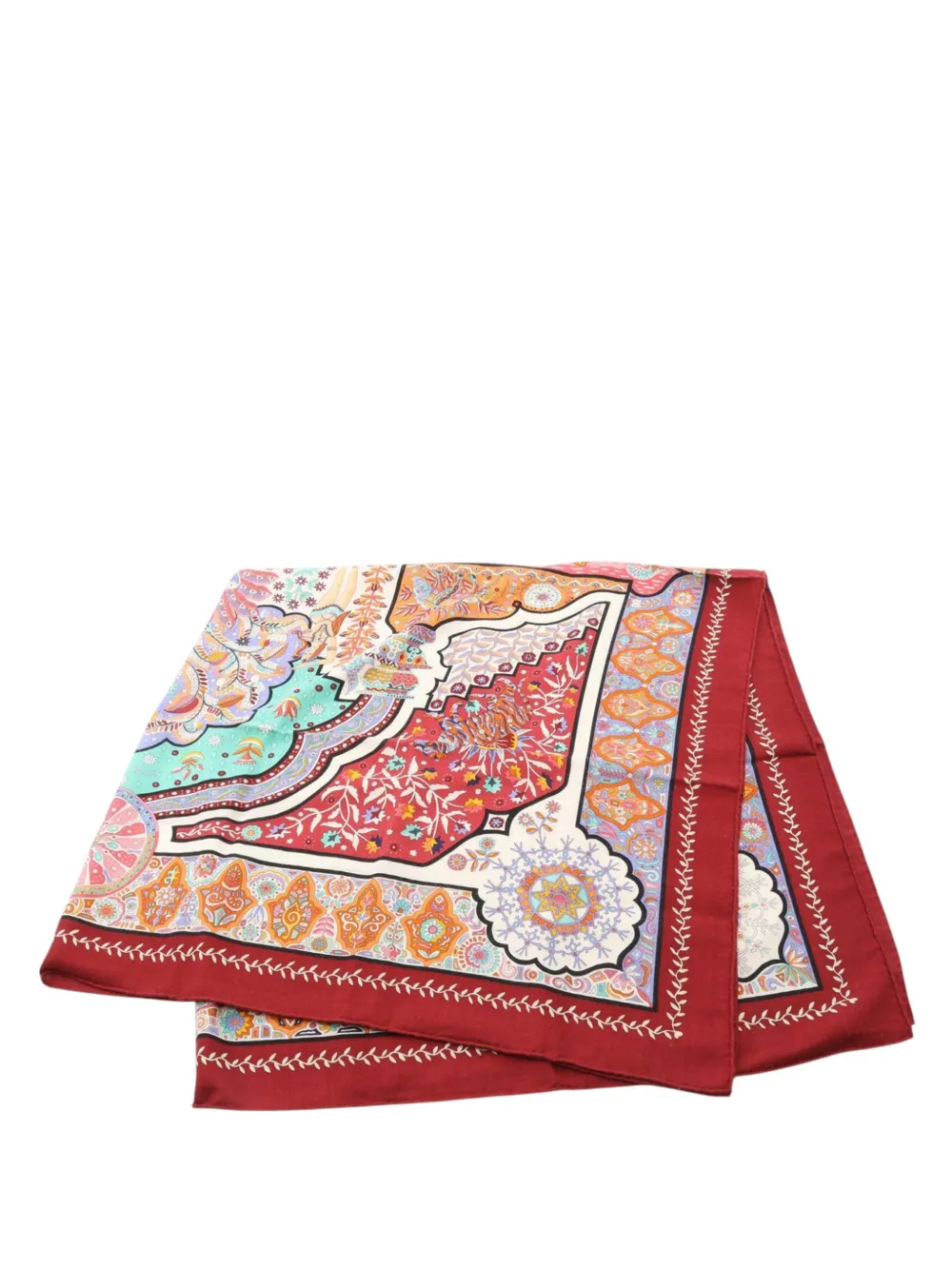 Hermès Pre-Owned 20th Century Aux Portes du Palais Cashmere Silk Shawl 140 scarves - Rosso