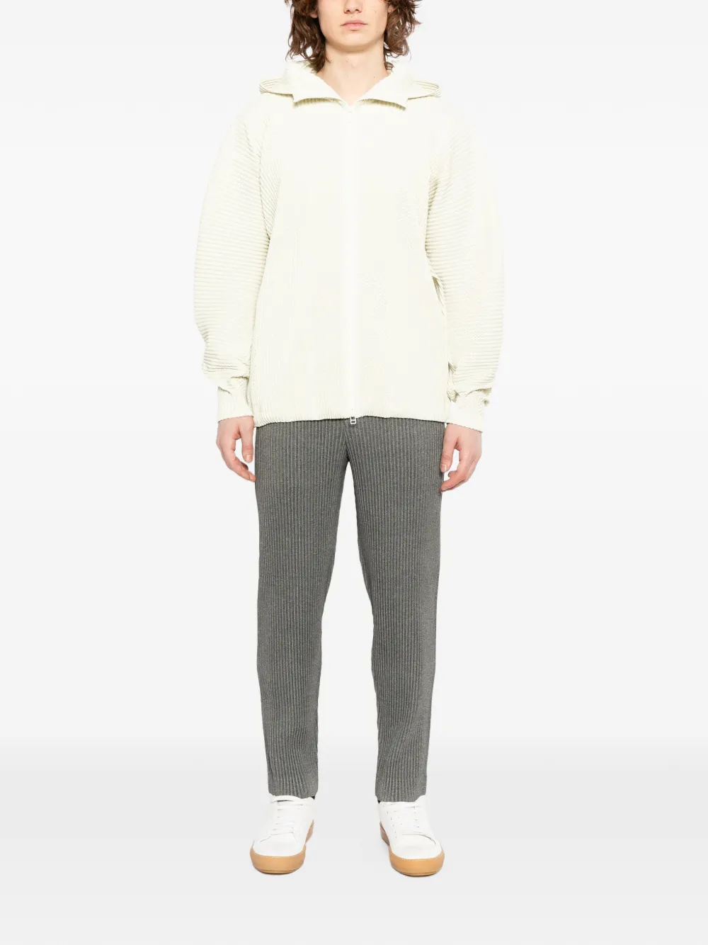 Homme Plissé Issey Miyake Wickerwork geplooid jack Beige