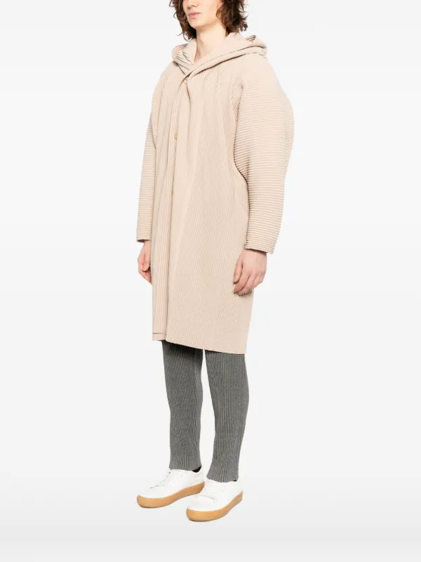 Homme Plissé Issey Miyake Pleated single-breasted Coat | Neutrals