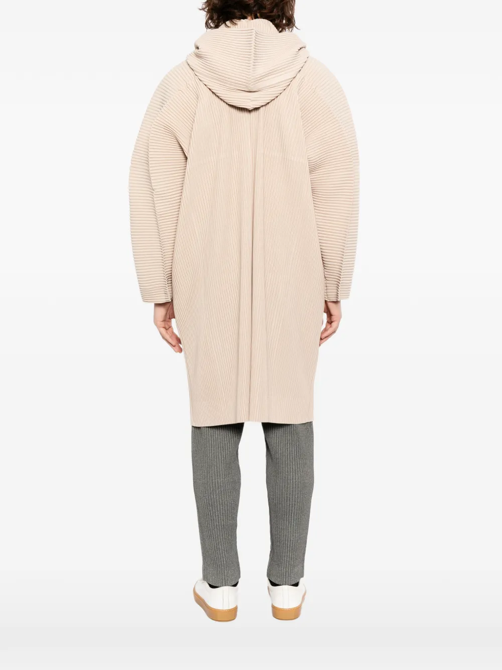 Pleated Single-Breasted Coat