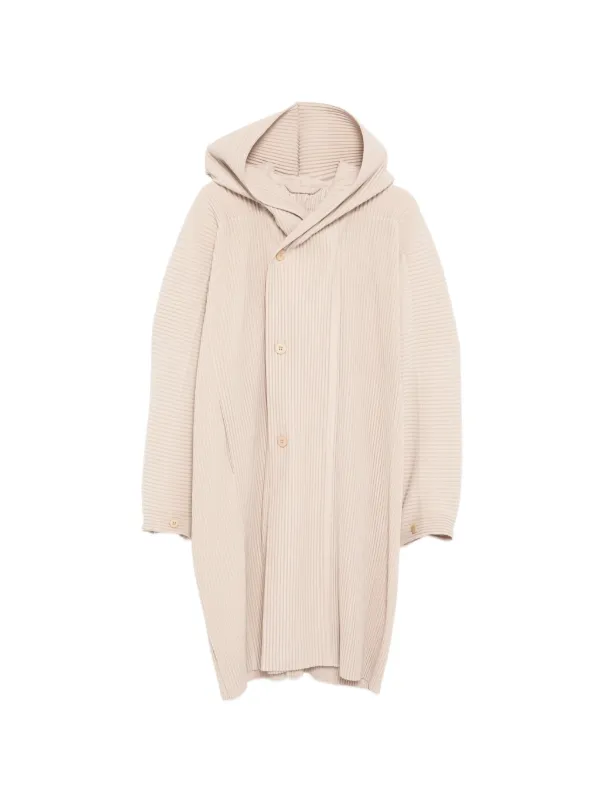Homme Plissé Issey Miyake Pleated single-breasted Coat | Neutrals