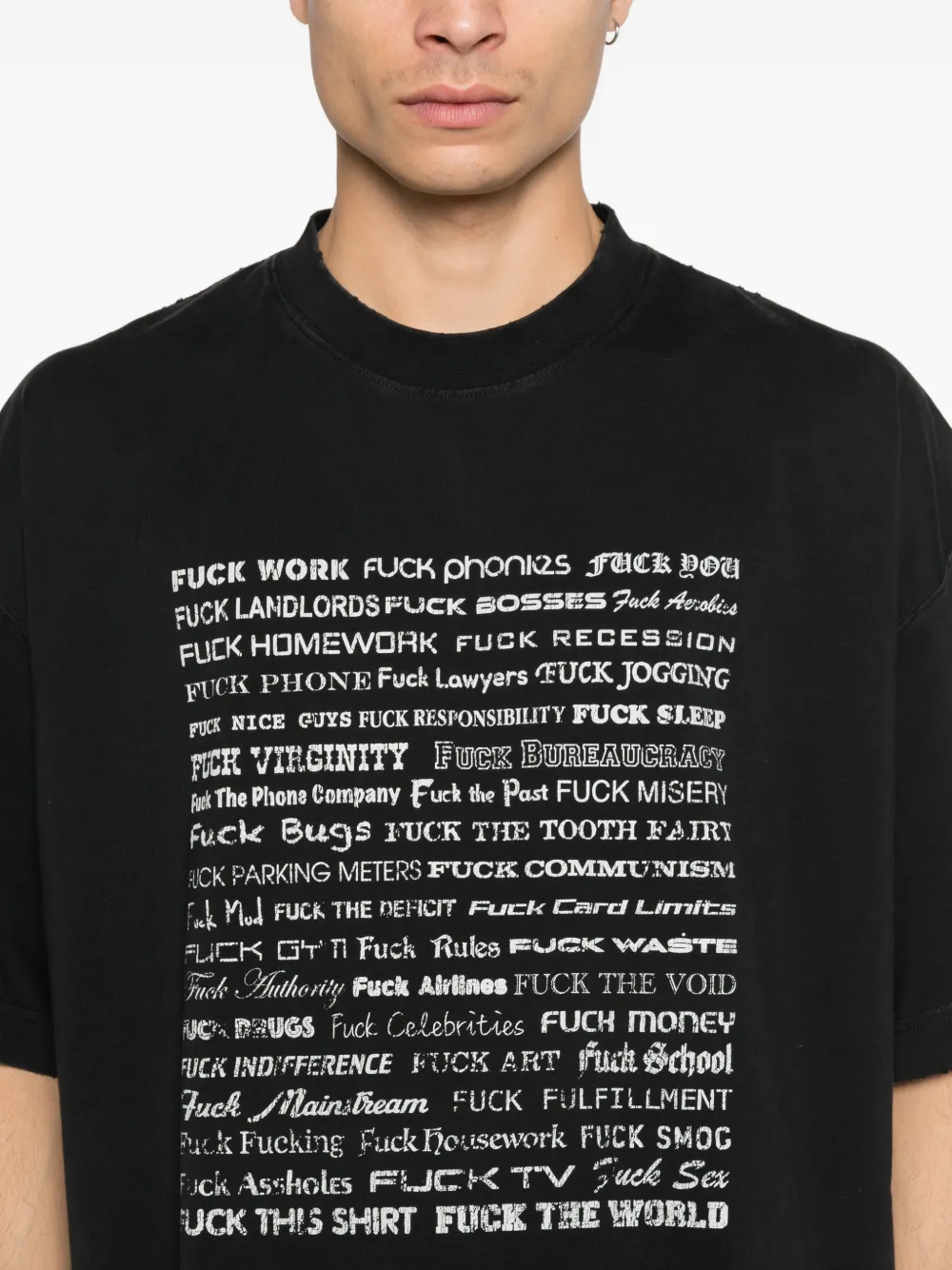 VETEMENTS T-shirt met print Zwart