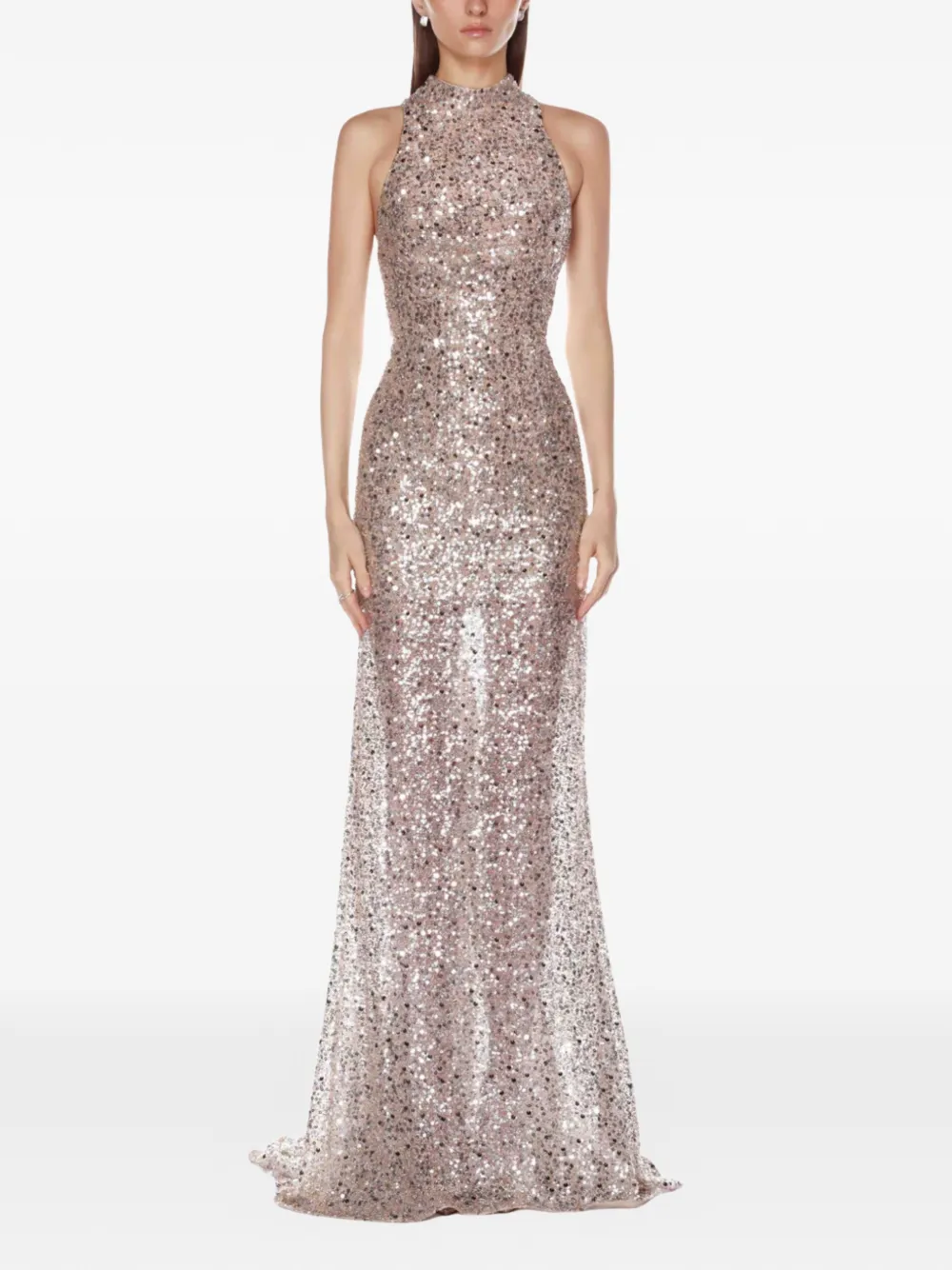 Bronx and Banco Tessa halterneck gown - Beige