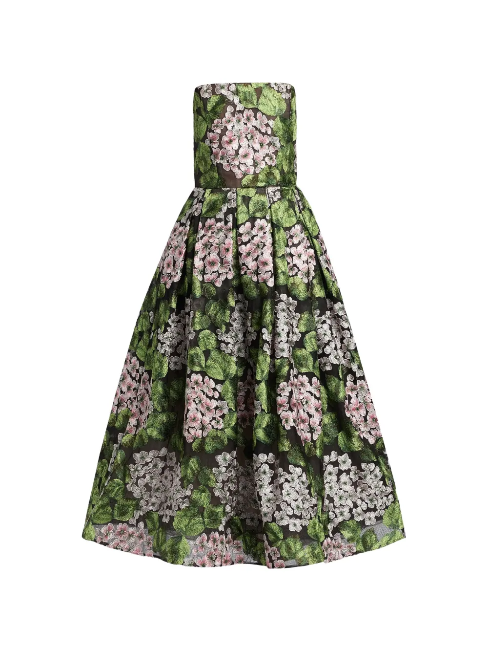 Bronx and Banco Kate floral-print strapless midi dress - Verde