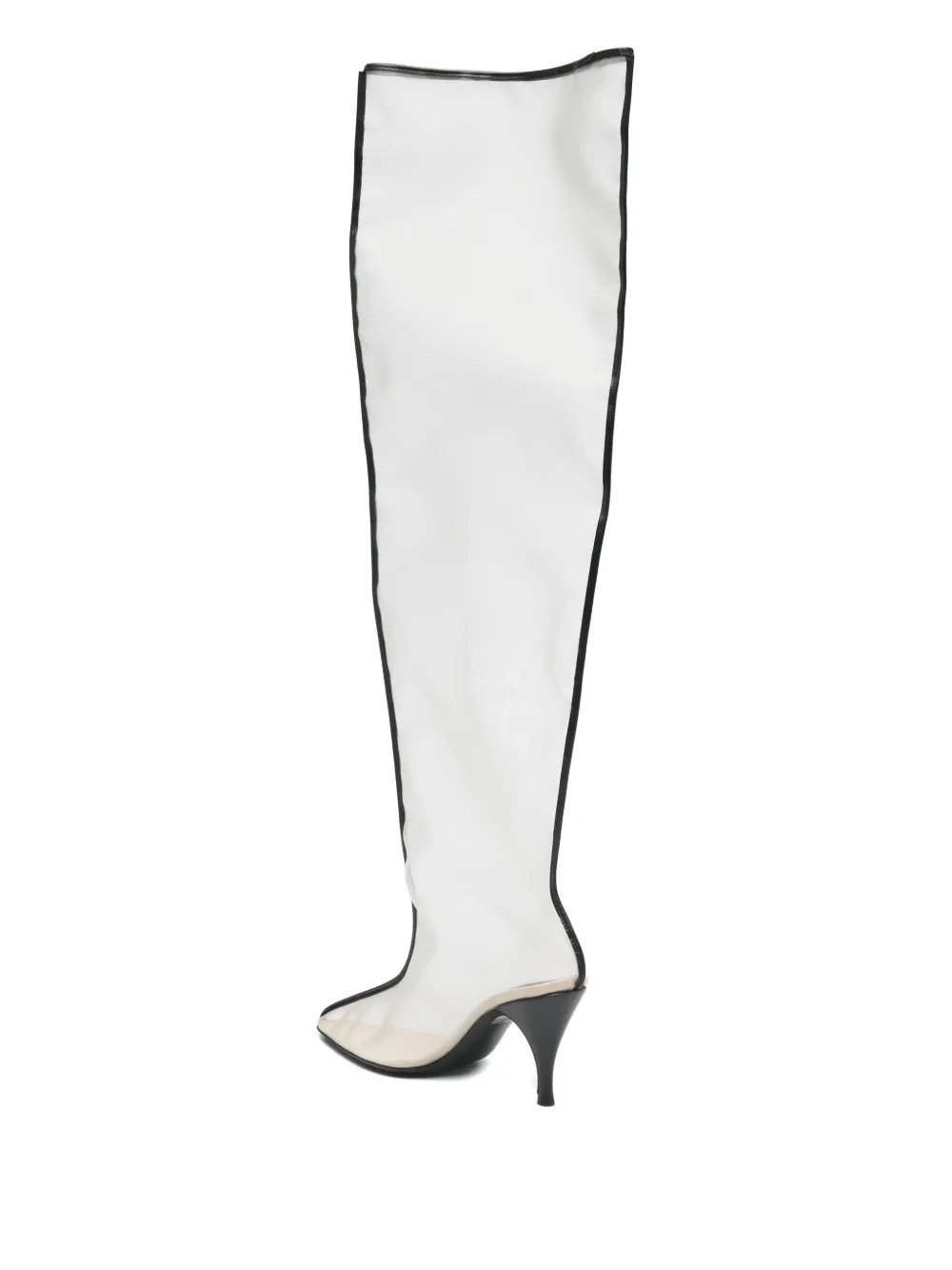  Herbert Levine Pointed-toe Mesh Boots - White 
