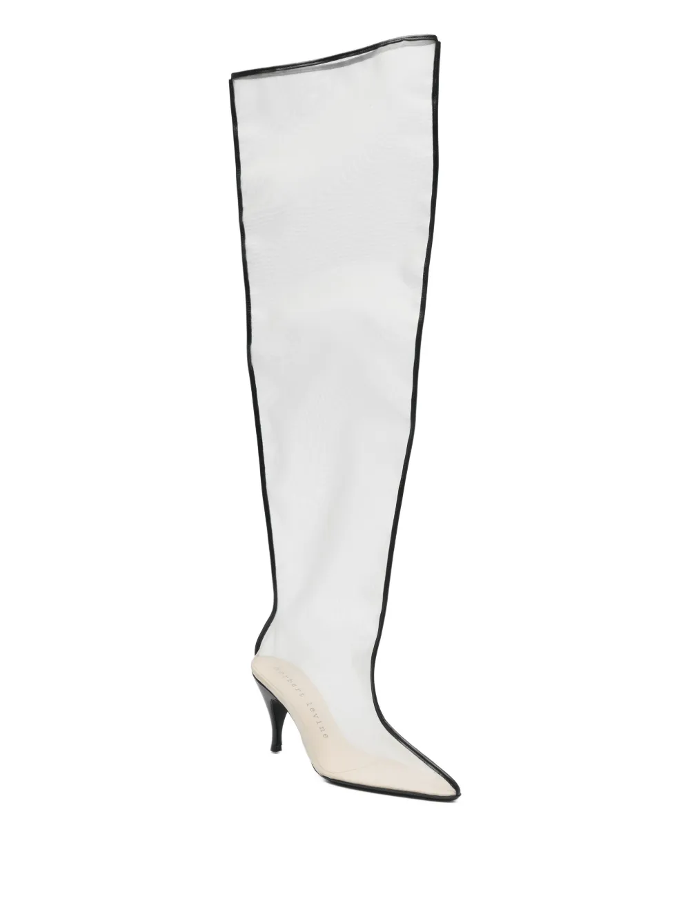  Herbert Levine Pointed-toe Mesh Boots - White 