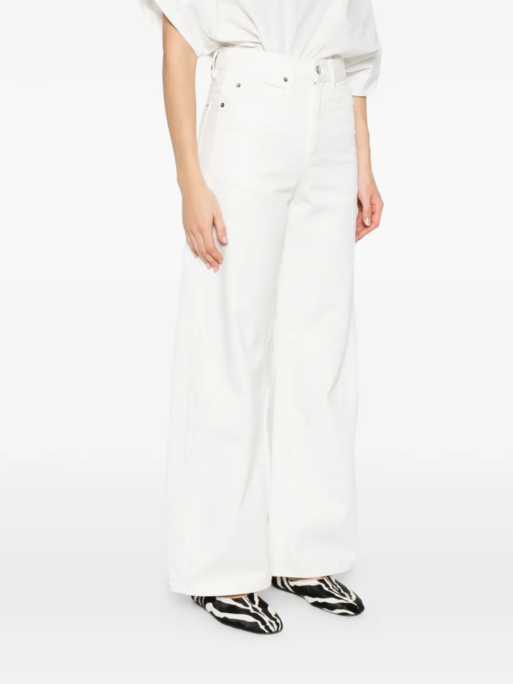 Soeur Jeans met wijde pijpen Wit