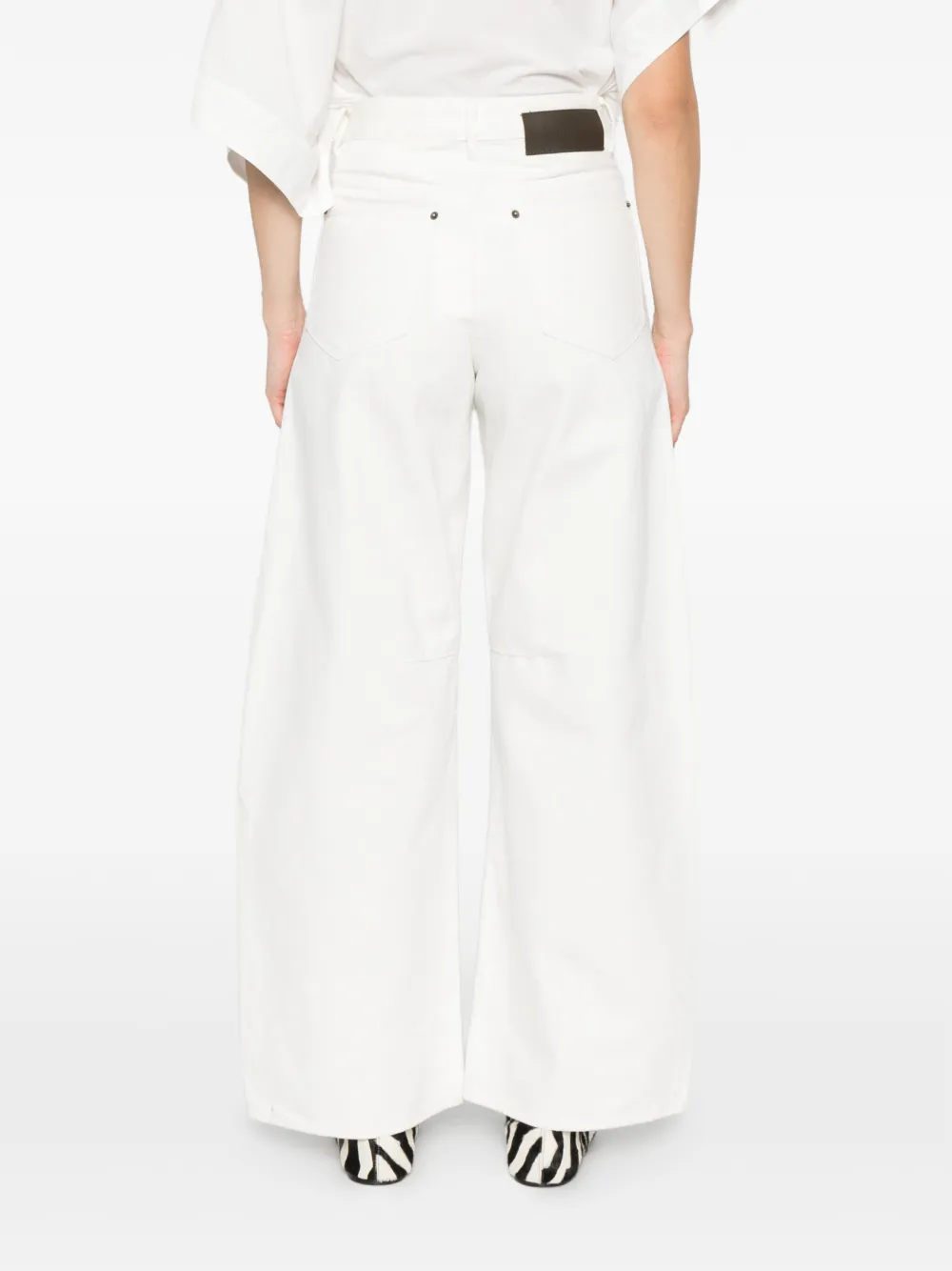 Soeur Jeans met wijde pijpen Wit