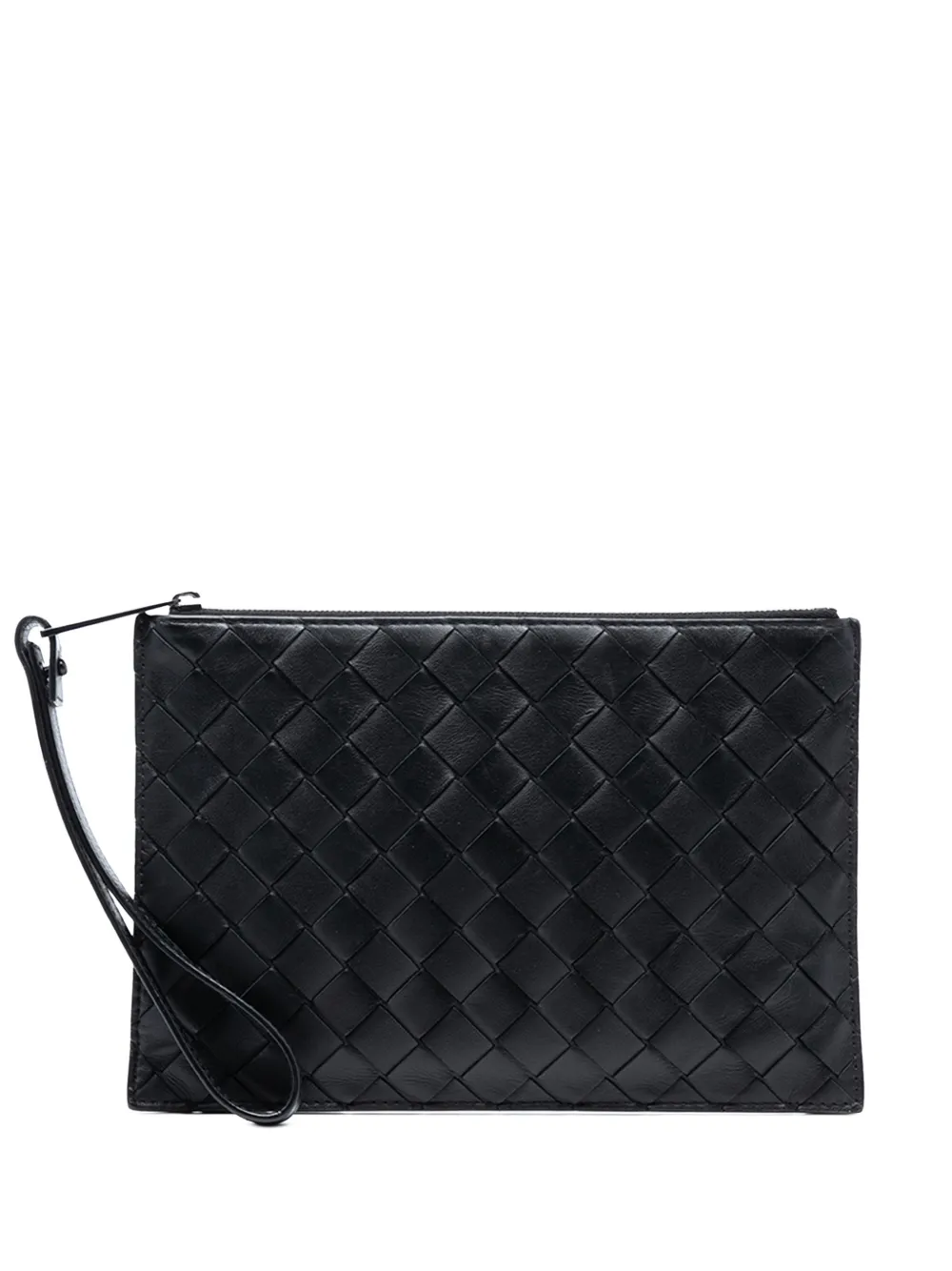 Bottega Veneta Pre-Owned 2012-2025 Nappa Intrecciato Flat Wristlet Pouch clutch bag - Nero