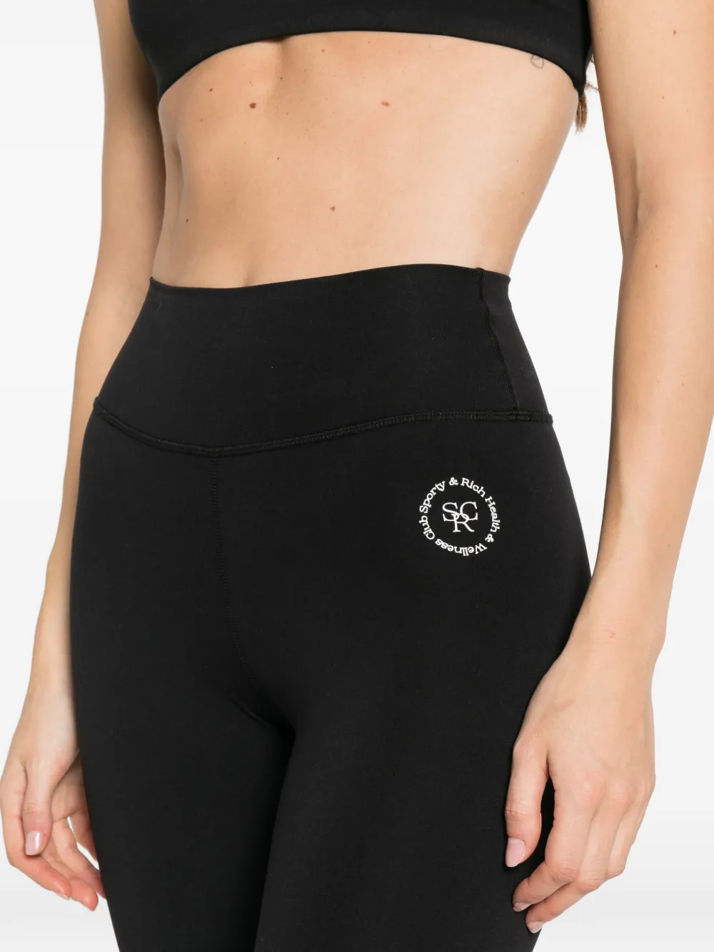 Sporty & Rich SRHWC high waist legging met logo Zwart