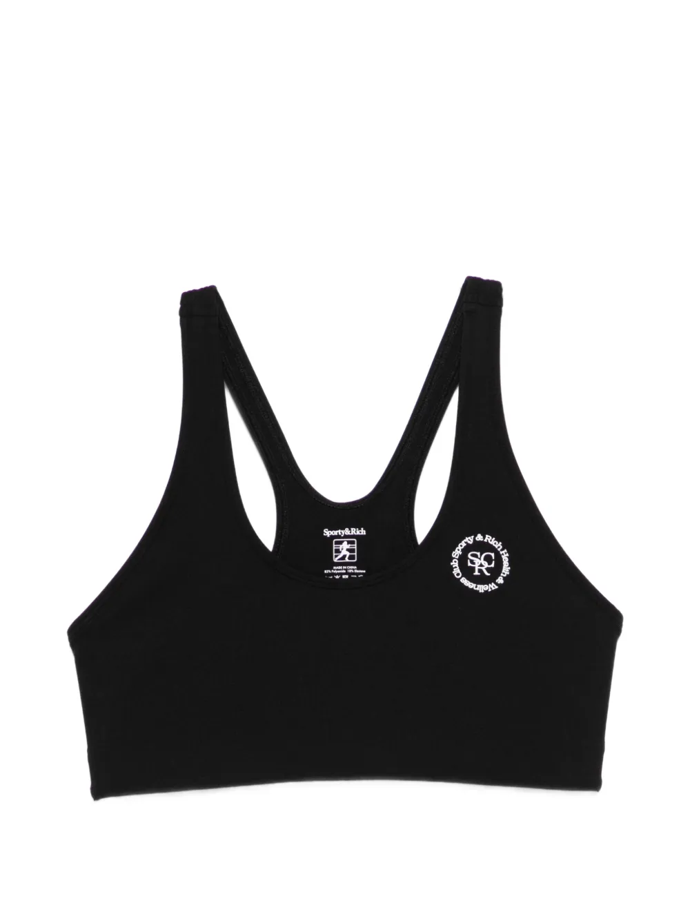 Sporty & Rich SRHWC logo cropped sports bra - Nero