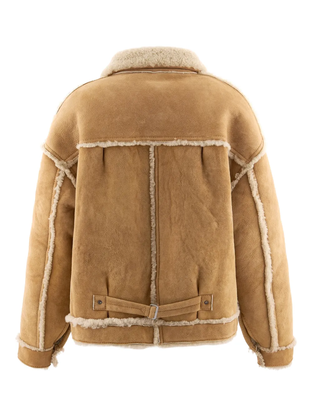  Saint Mxxxxxx Bb_mouton Shearling Collar Jacket - Brown 