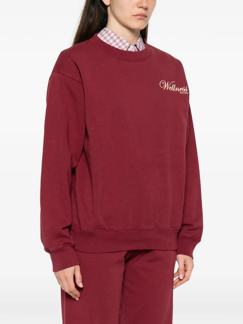 Sporty & Rich Soho sweater met logo en ronde hals Rood