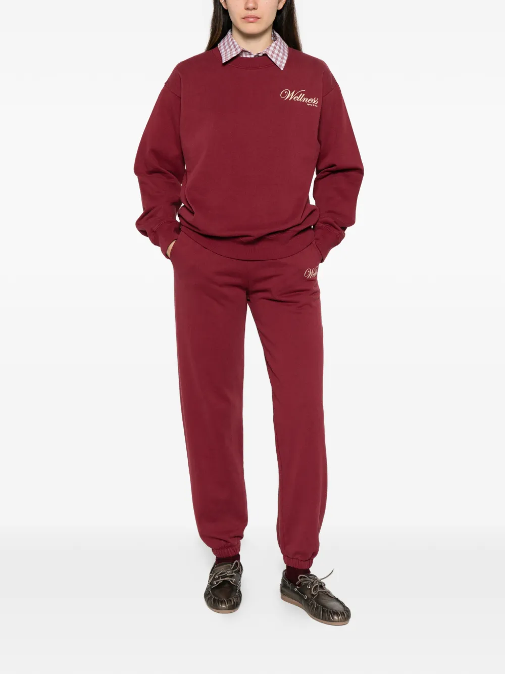 Sporty & Rich Soho sweater met logo en ronde hals Rood