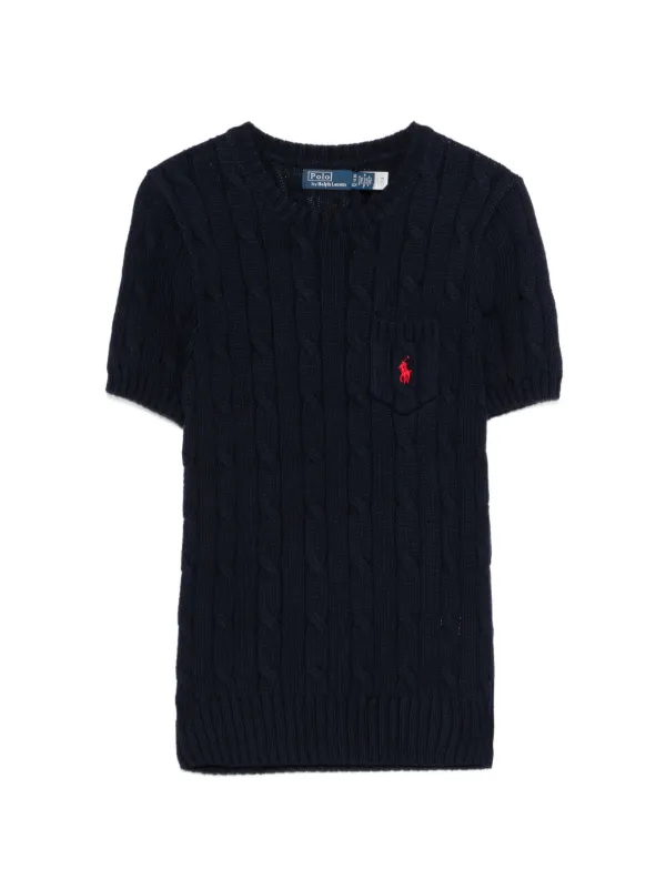 Polo Ralph Lauren ケーブル ニット Tシャツ ブラック XL Polo Ralph Lauren ケーブルニット Tシャツ | ブルー | FARFETCH JP