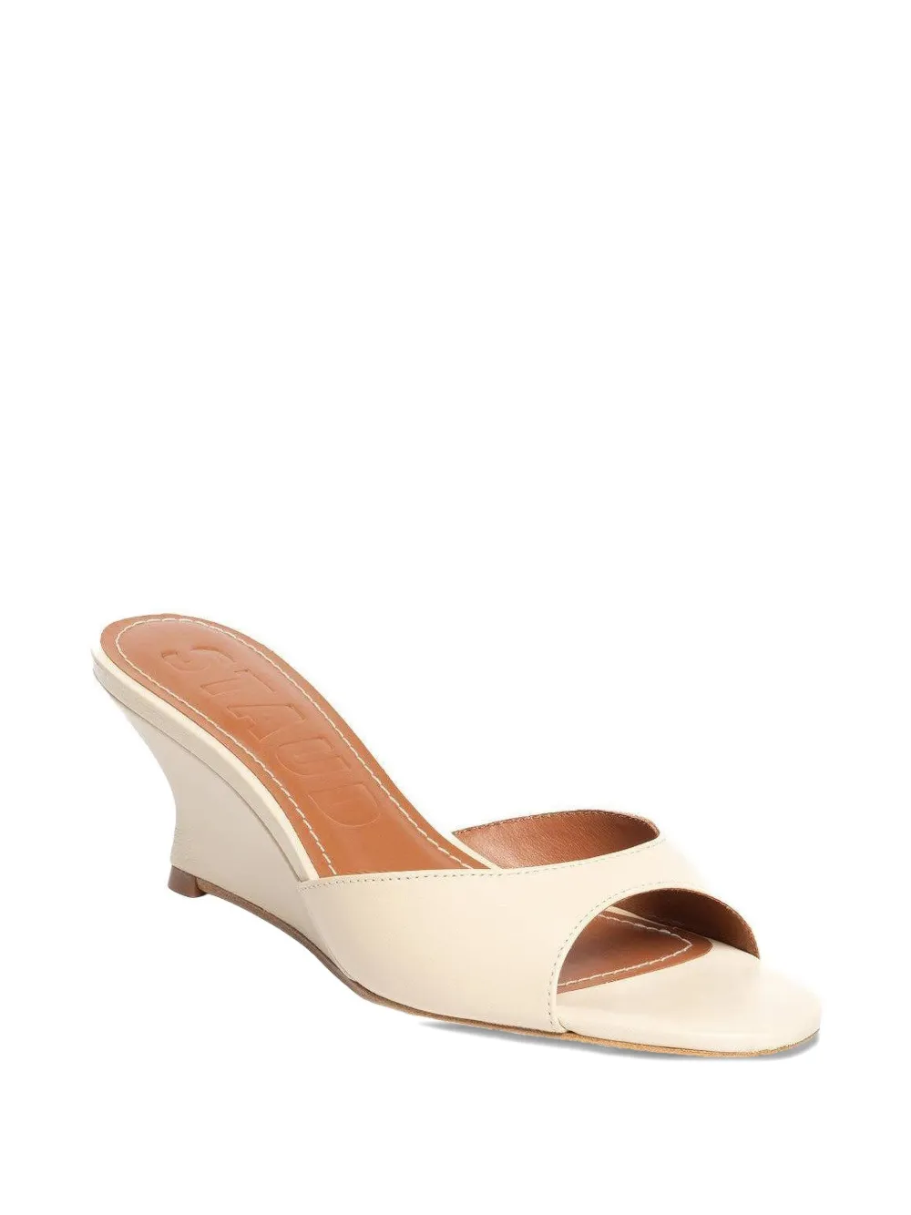 STAUD Brigitte sandalen met sleehak Beige