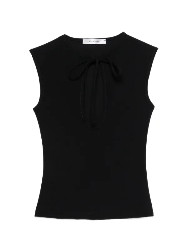 Gimaguas Anis tie-detail Sleeveless Top | Black | FARFETCH