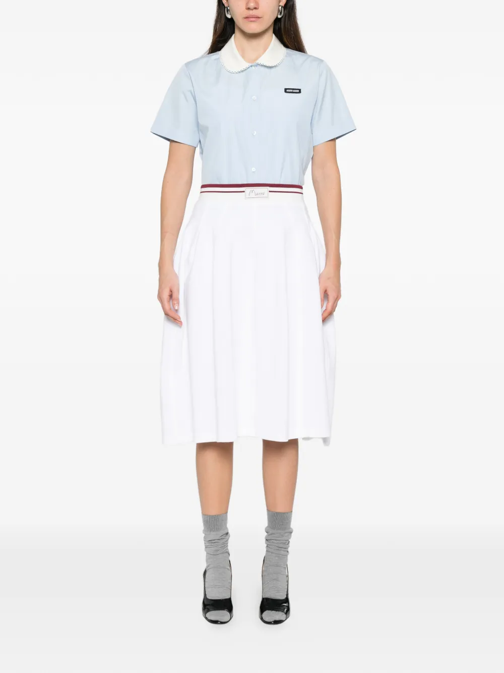 Marni logo waistband skirt - Wit