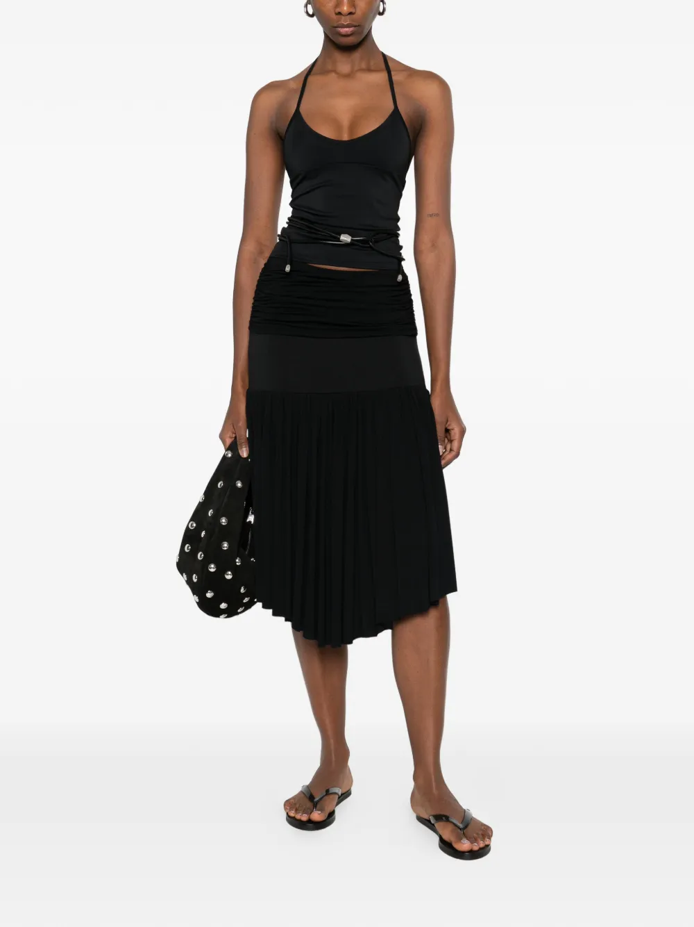 Gimaguas Carine ruched asymmetric skirt - Zwart