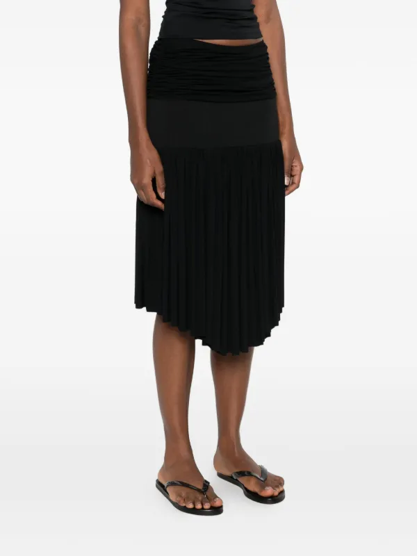 Gimaguas Carine Ruched Asymmetric Skirt | Black | FARFETCH