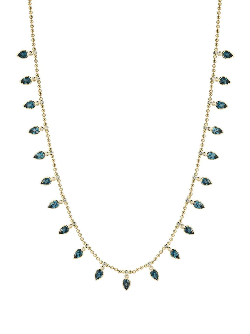 Storrow Jewelry pearl diamond topaz beaded collar necklace - Gold