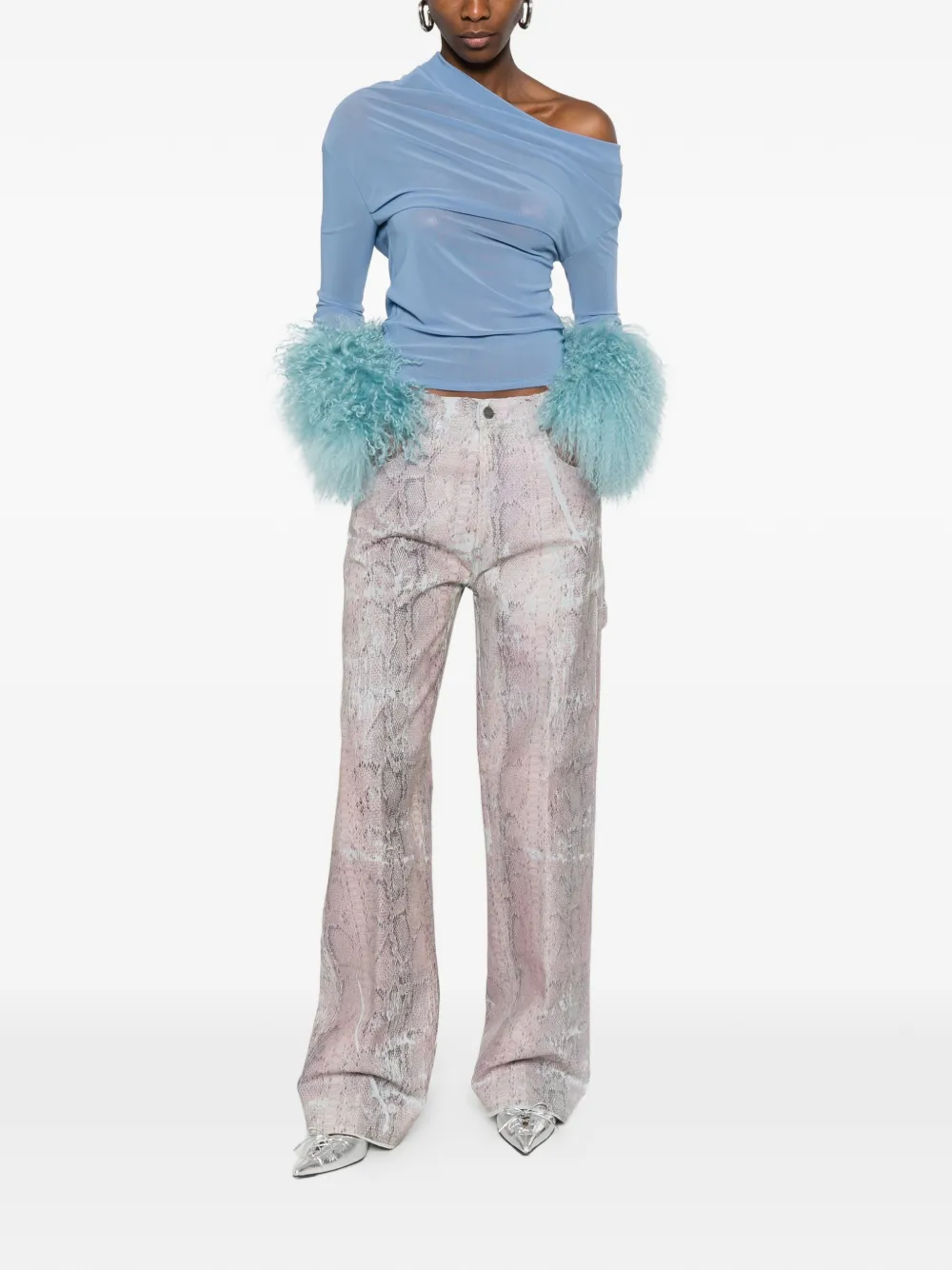 Haikure snake-print jeans - Roze