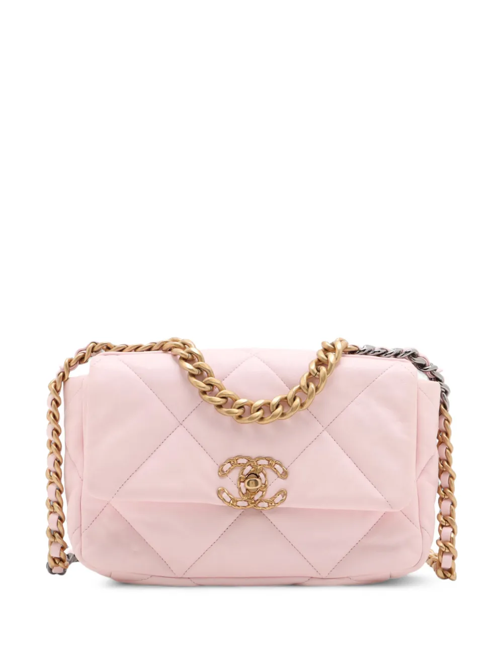 CHANEL Pre-Owned 2021-2025 Medium Lambskin 19 Flap satchel - Rosa