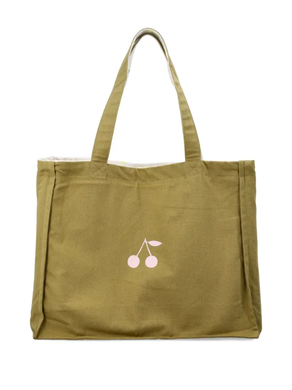 Bonpoint マザーズバッグ　ホワイト　チェリー刺繍 Bonpoint cherry-print Tote Bag | White | FARFETCH