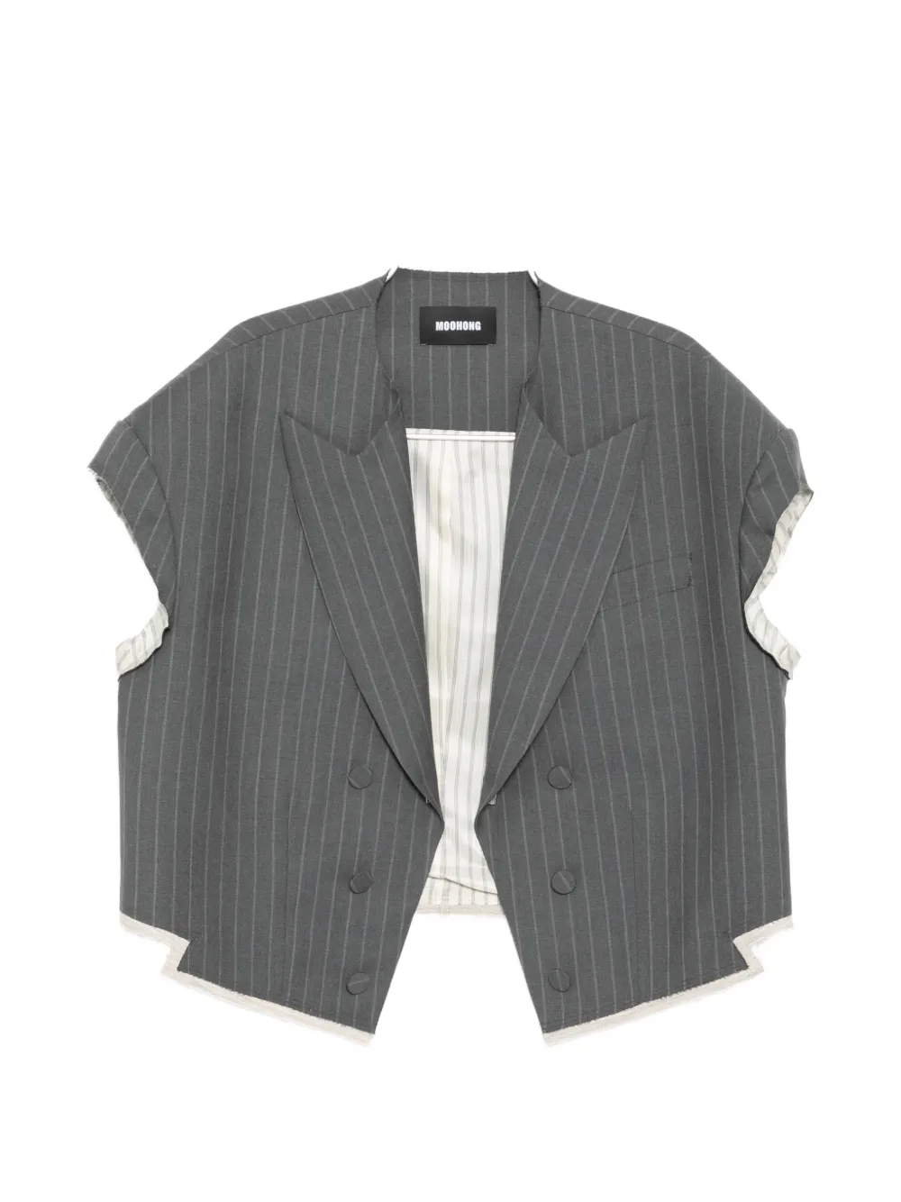Moohong striped sleeveless blazer - Grigio