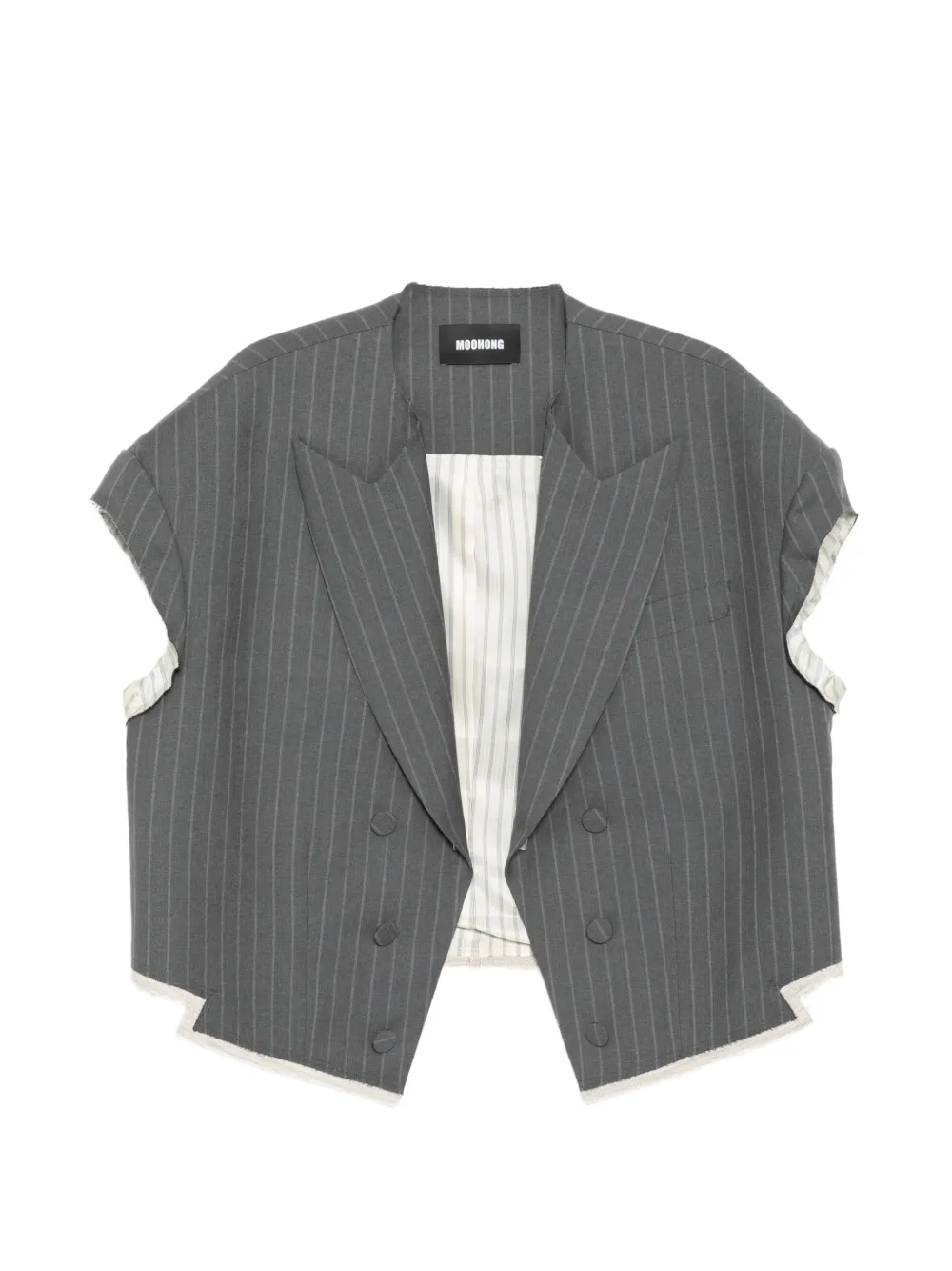 Moohong striped sleeveless blazer - Grigio