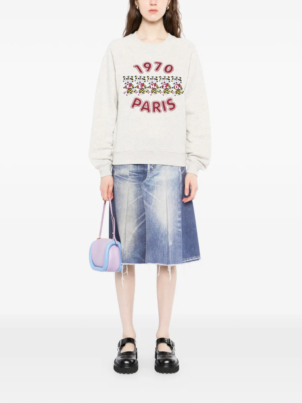 Kenzo Sweater met geborduurde tijger Grijs