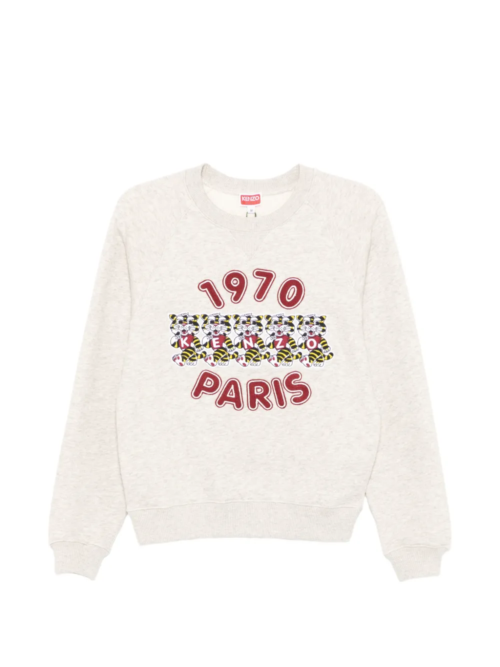 Kenzo Wide Tiger-embroidered cotton sweatshirt - Grigio