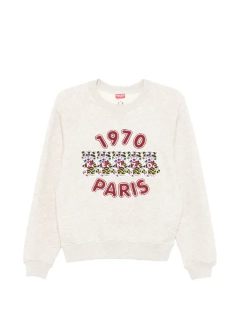 Kenzo 와이드 타이거 자수 코튼 스웨트셔츠