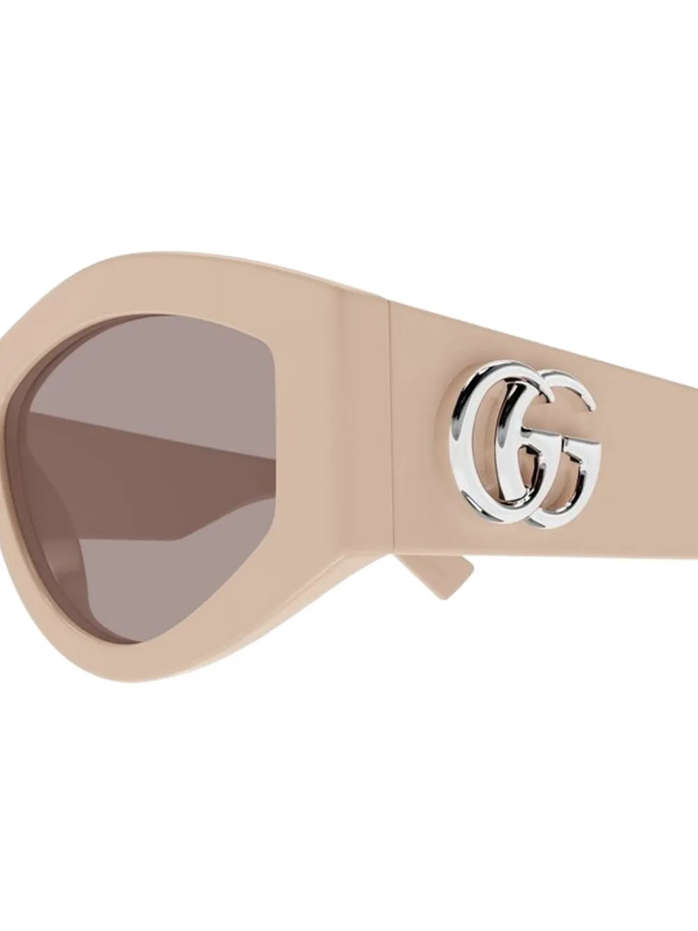 Gucci Eyewear Zonnebril met geometrisch montuur en logo Beige