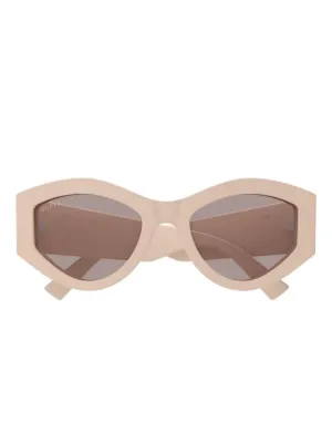 Kiko Kostadinov Octavia geometric-frame Sunglasses | Neutrals