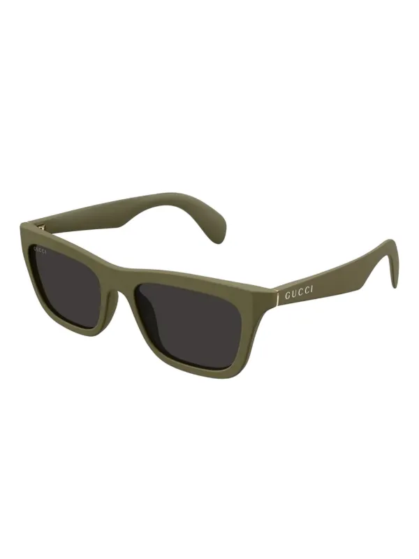 Gucci Logo rectangle-frame Sunglasses | Green | FARFETCH NZ