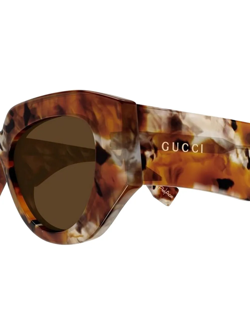 Gucci Eyewear Havana zonnebril met rond montuur Bruin