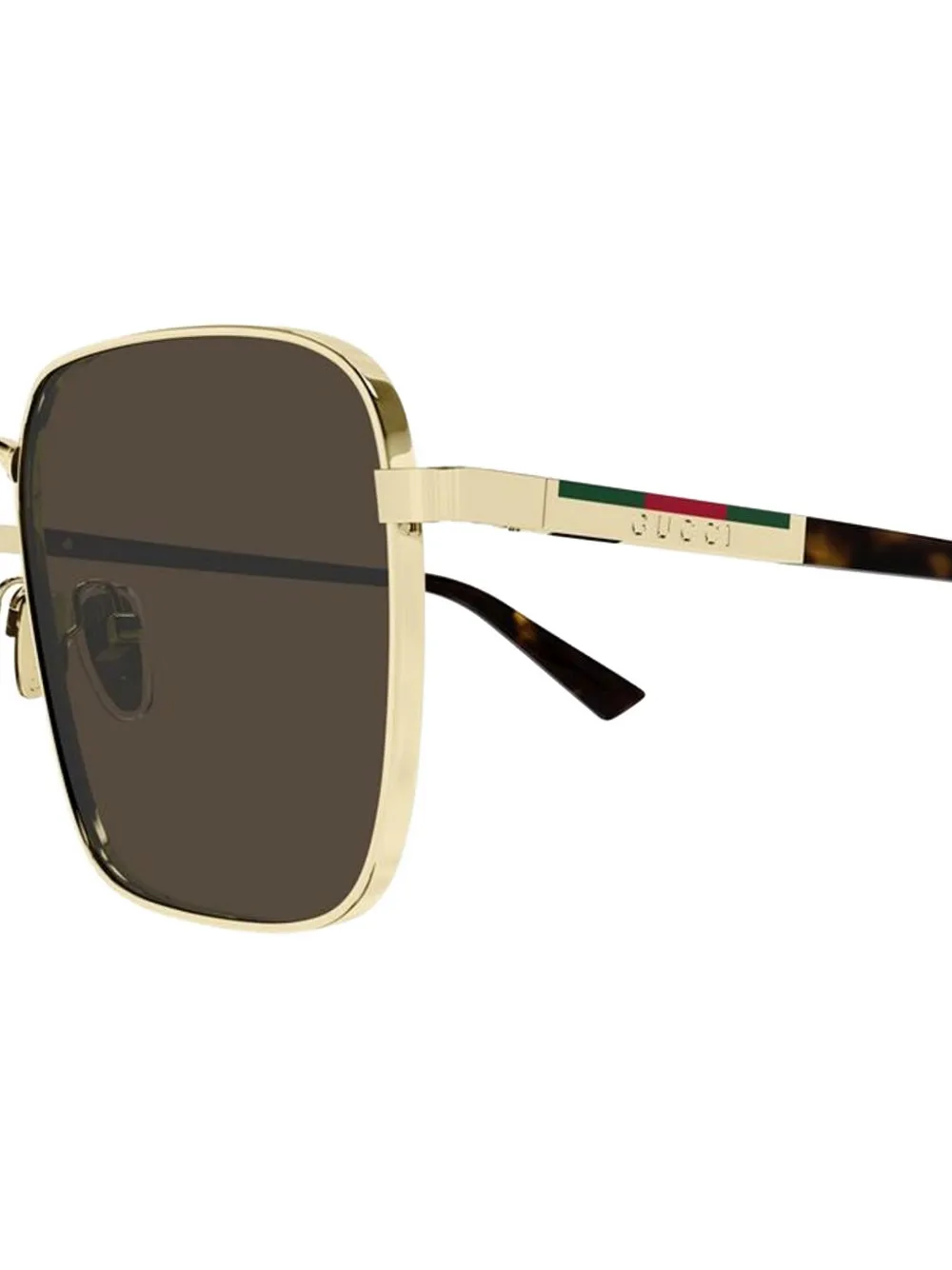 Gucci Eyewear Zonnebril met vierkant montuur Goud