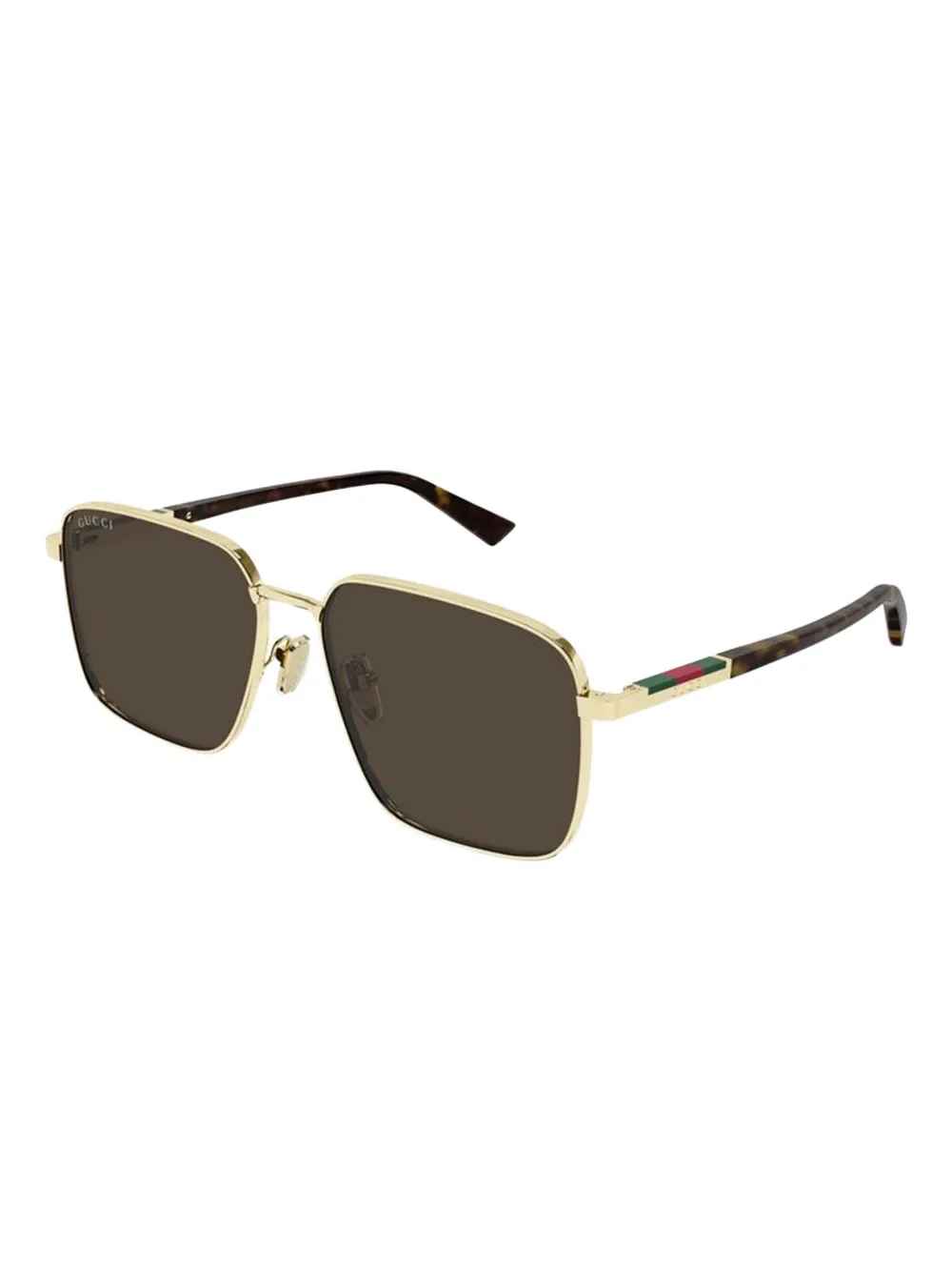 Gucci Eyewear Zonnebril met vierkant montuur Goud