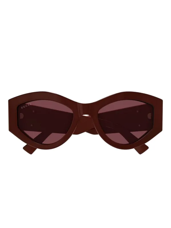 Gucci Eyewear ジオメトリックフレーム サングラス | ブラウン