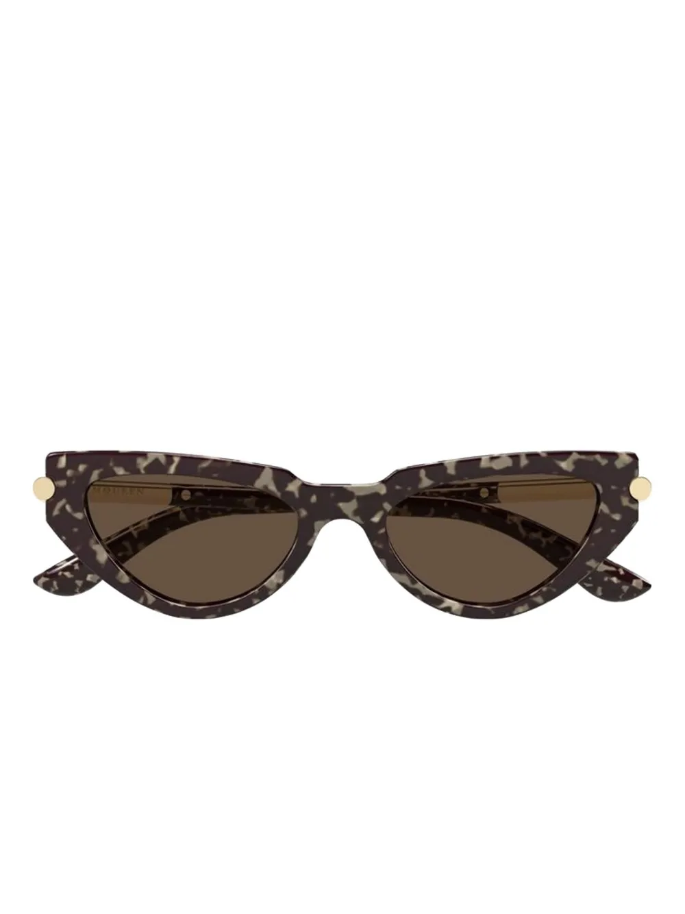 Alexander McQueen Eyewear cat-eye logo sunglasses - Marrone