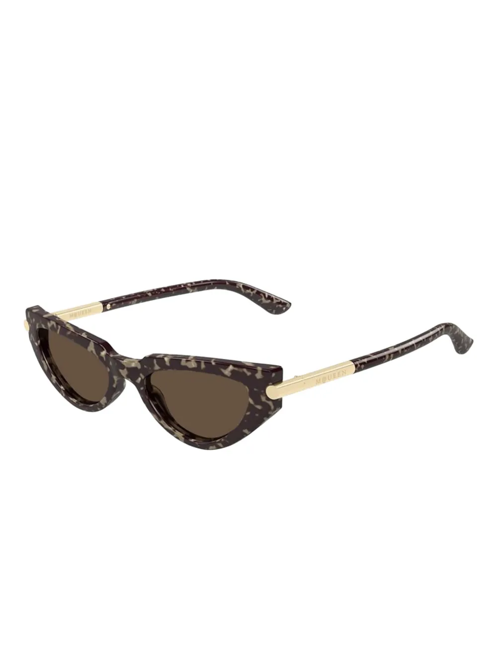 Alexander McQueen Eyewear cat-eye logo sunglasses - Bruin